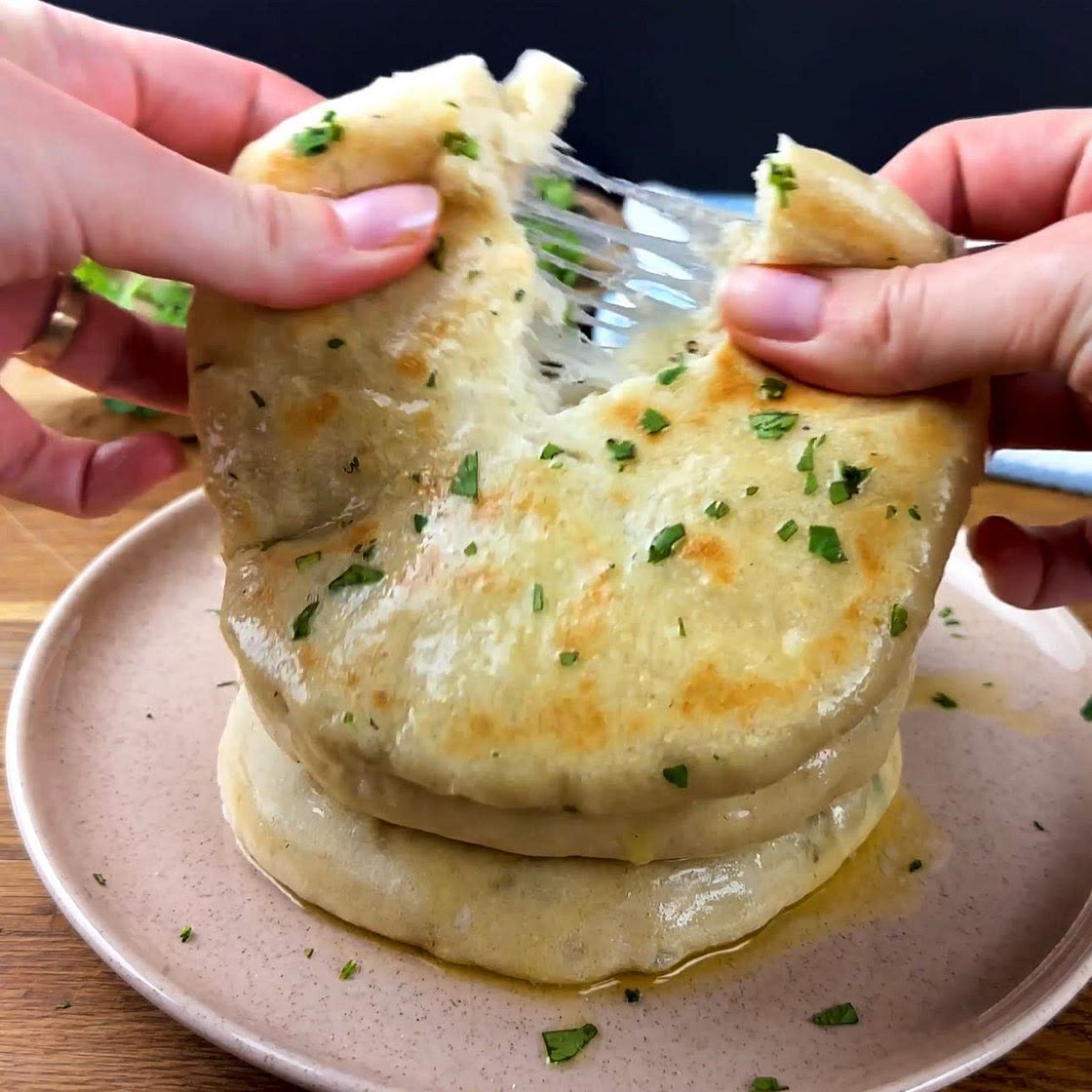 Mozzarella Stuffed Flatbread