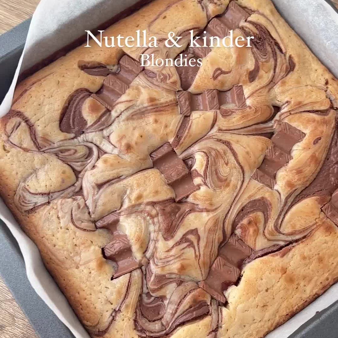 Nutella and Kinder Blondies