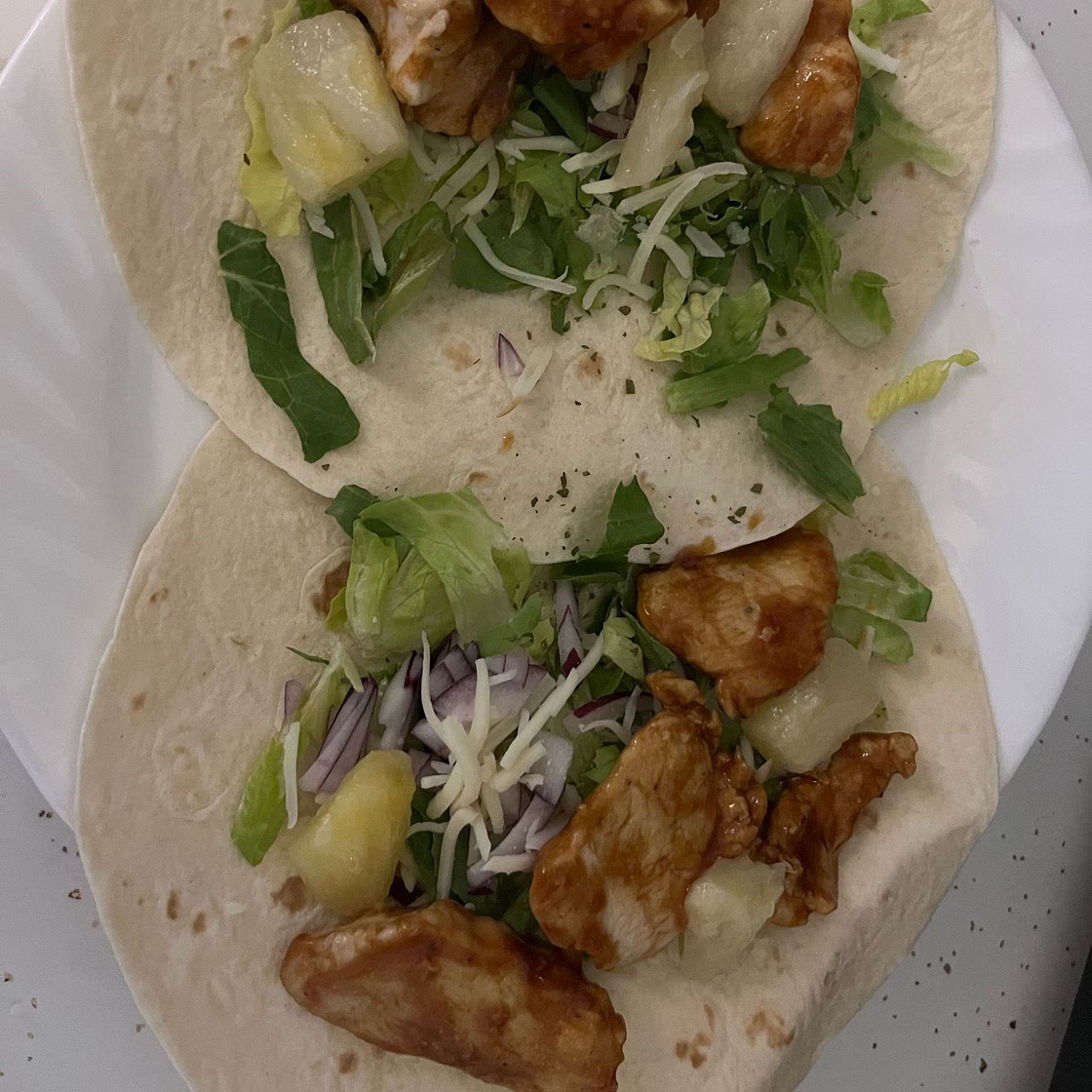 Hawaiian BBQ Chicken Wraps