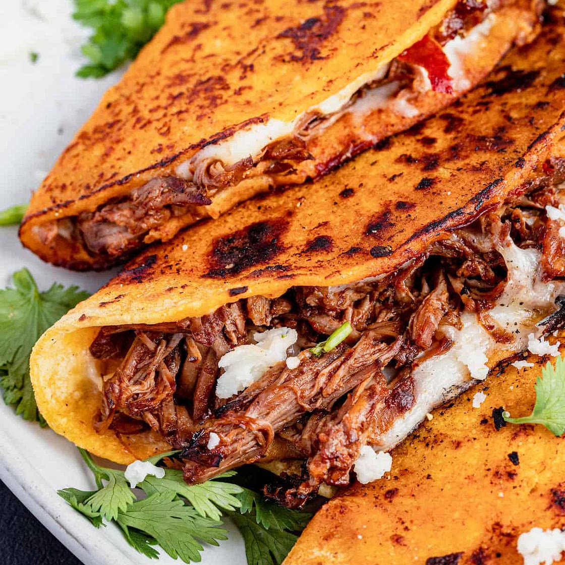 Quesabirria Tacos with Dipping Sauce