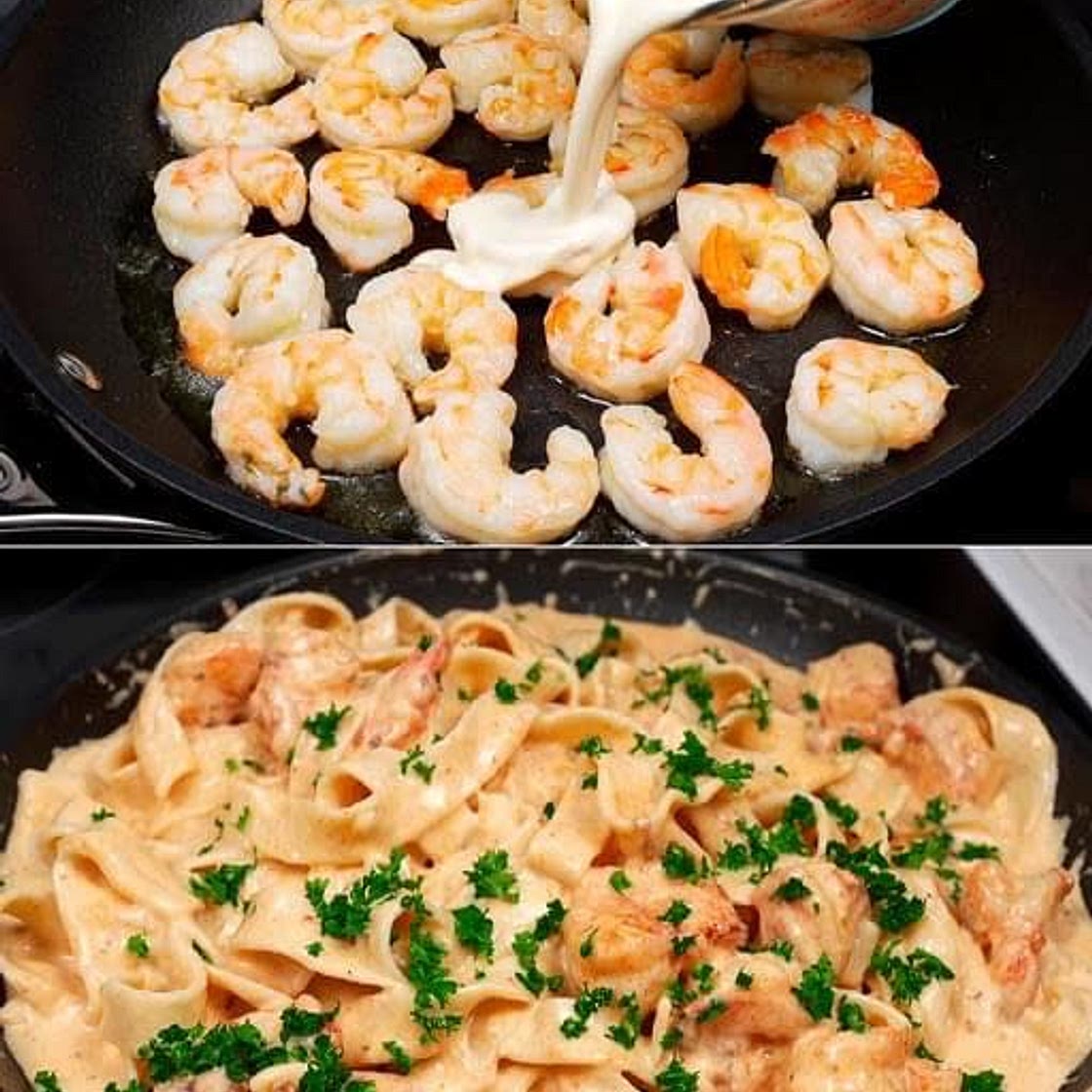 Pasta con camarones 