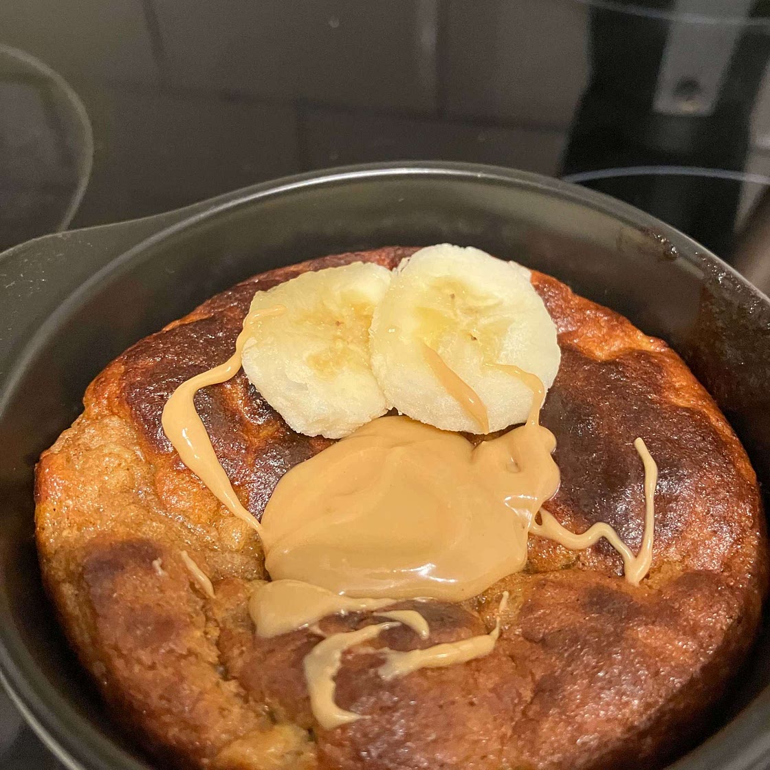 Low calorie banana bread for one