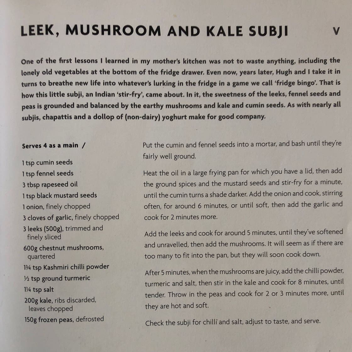 Leek, Mushroom & Kale Subji 