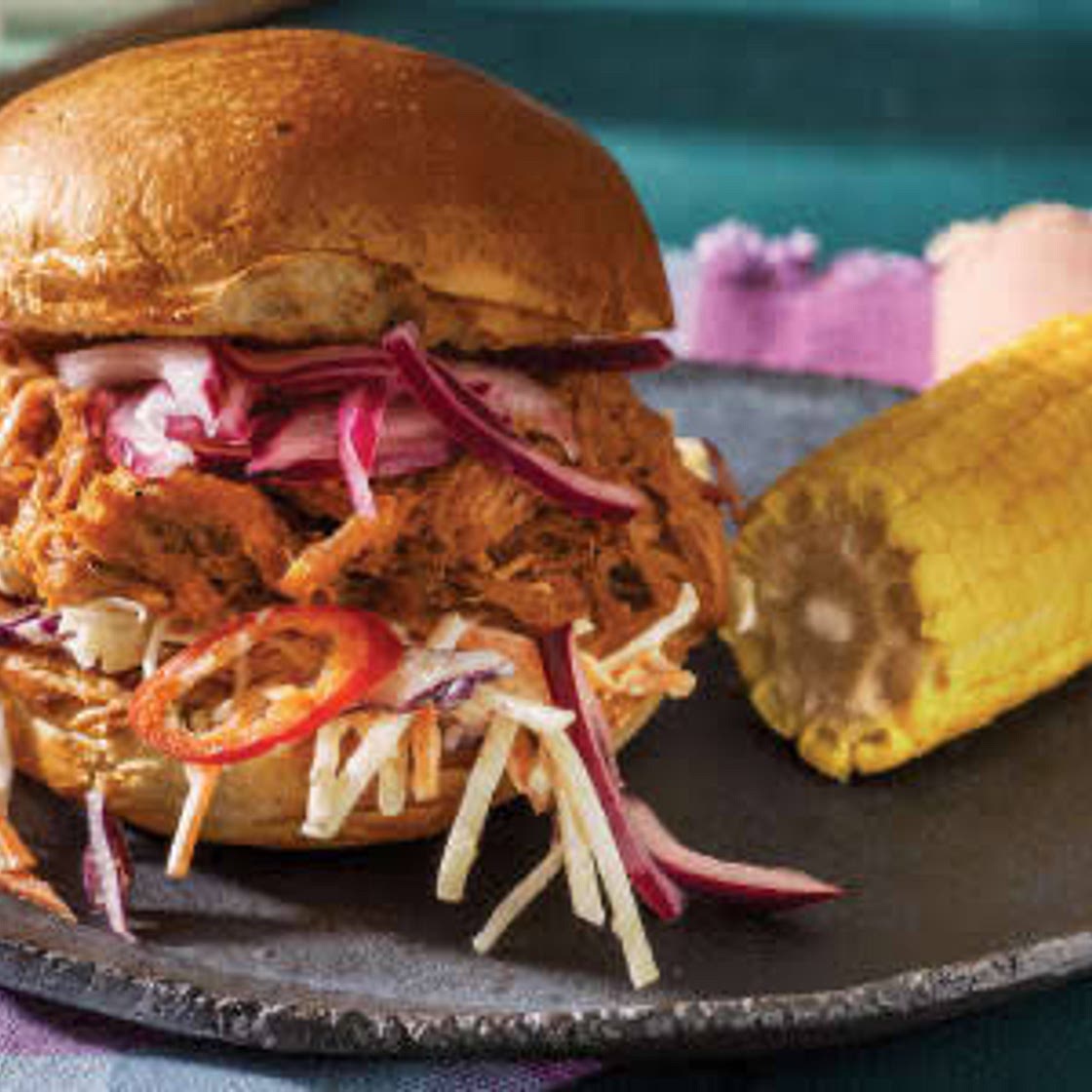 Slow Cooked Pork and Apple Slaw Rolls 