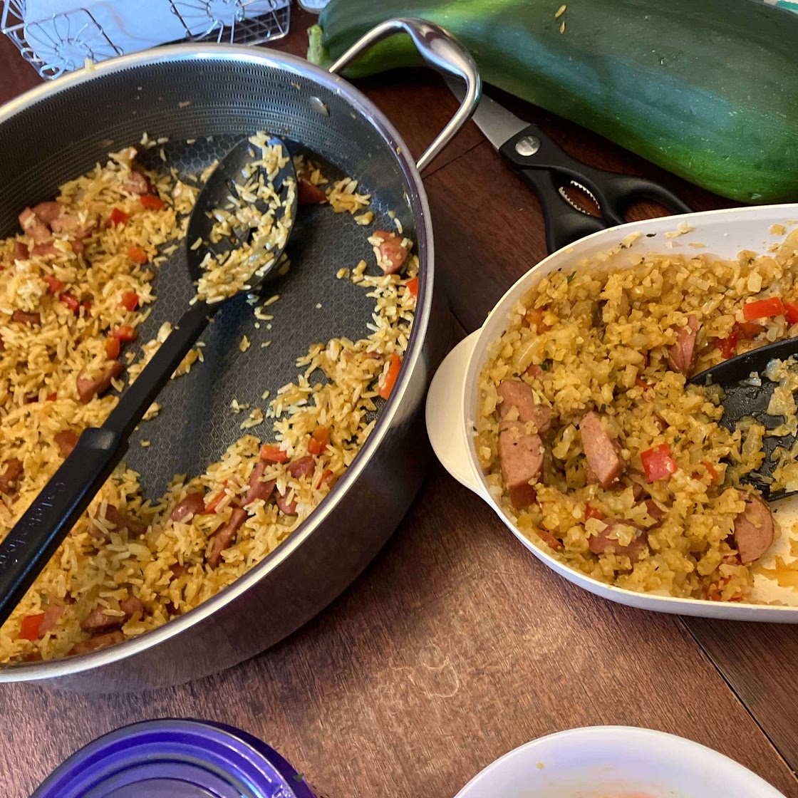Sausage and Cauliflower Rice Skillet