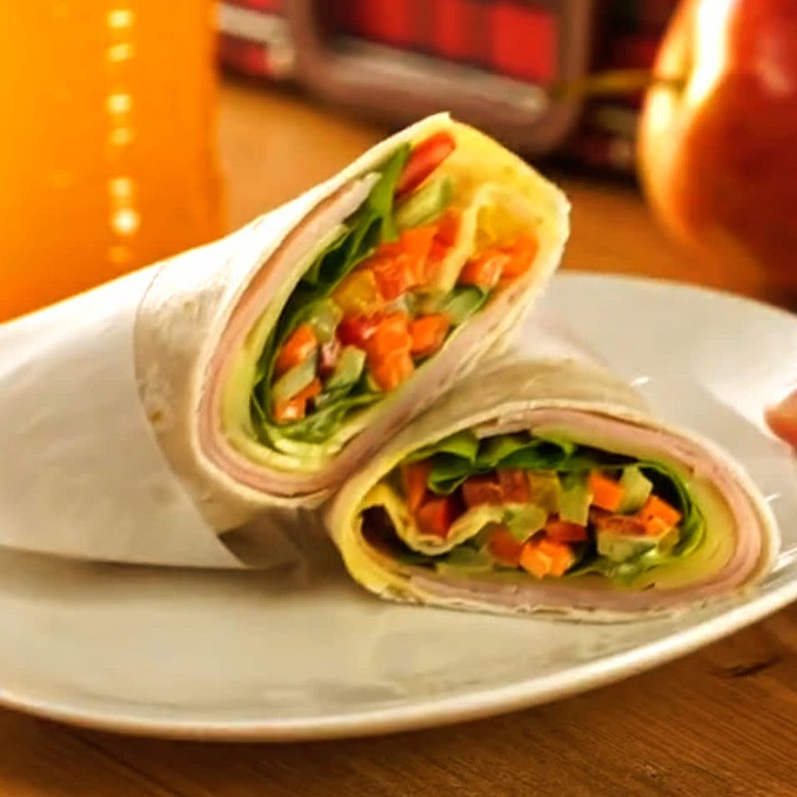 Wrap cremoso de pechuga de pavo y queso