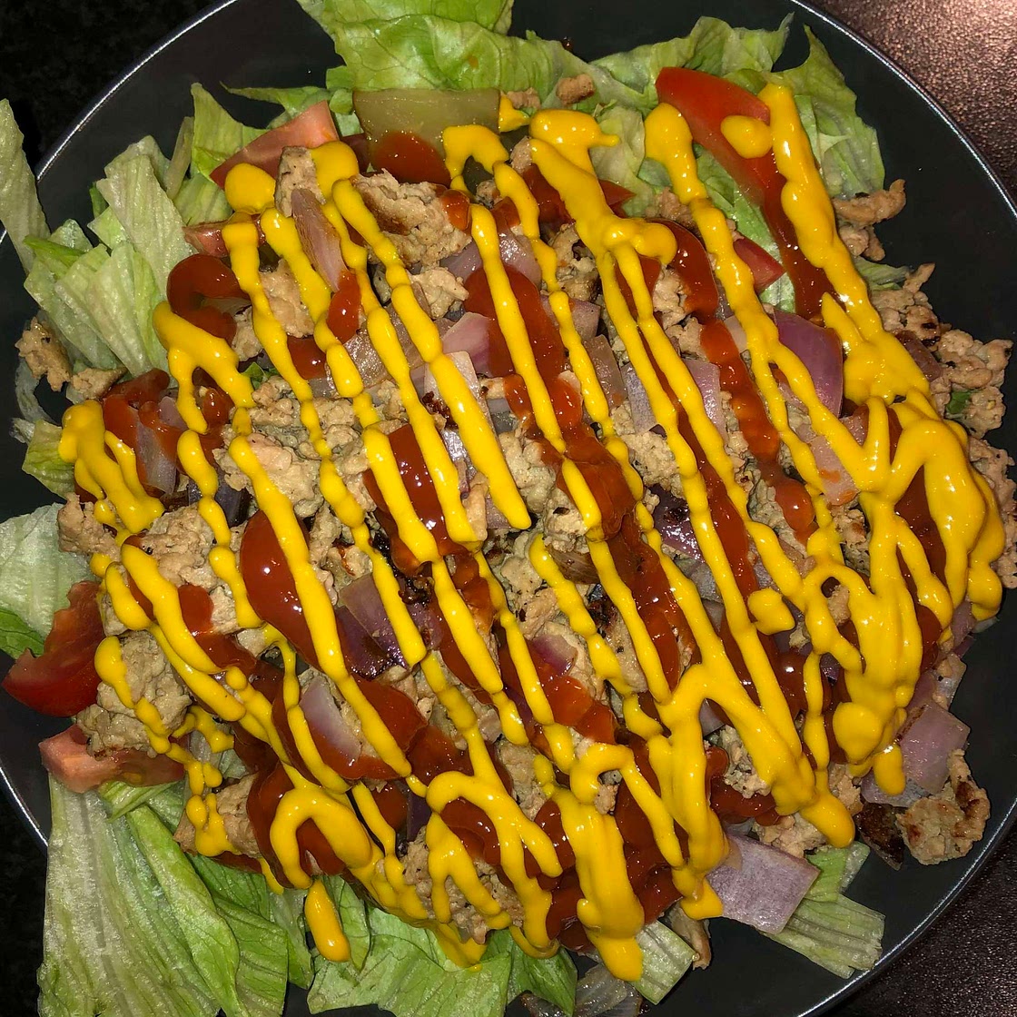 Turkey burger salad 