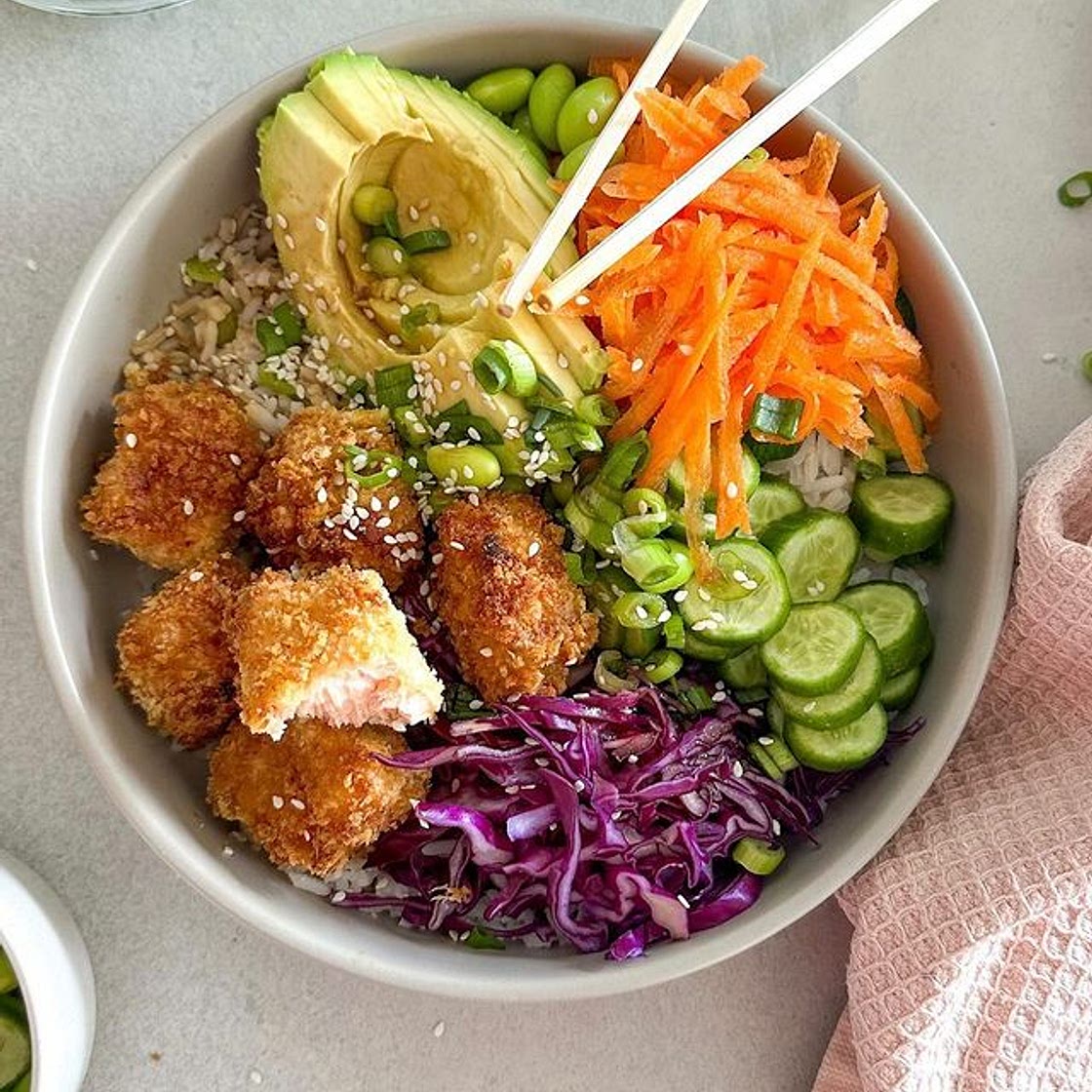 Air-fryer salmon “nuggets”