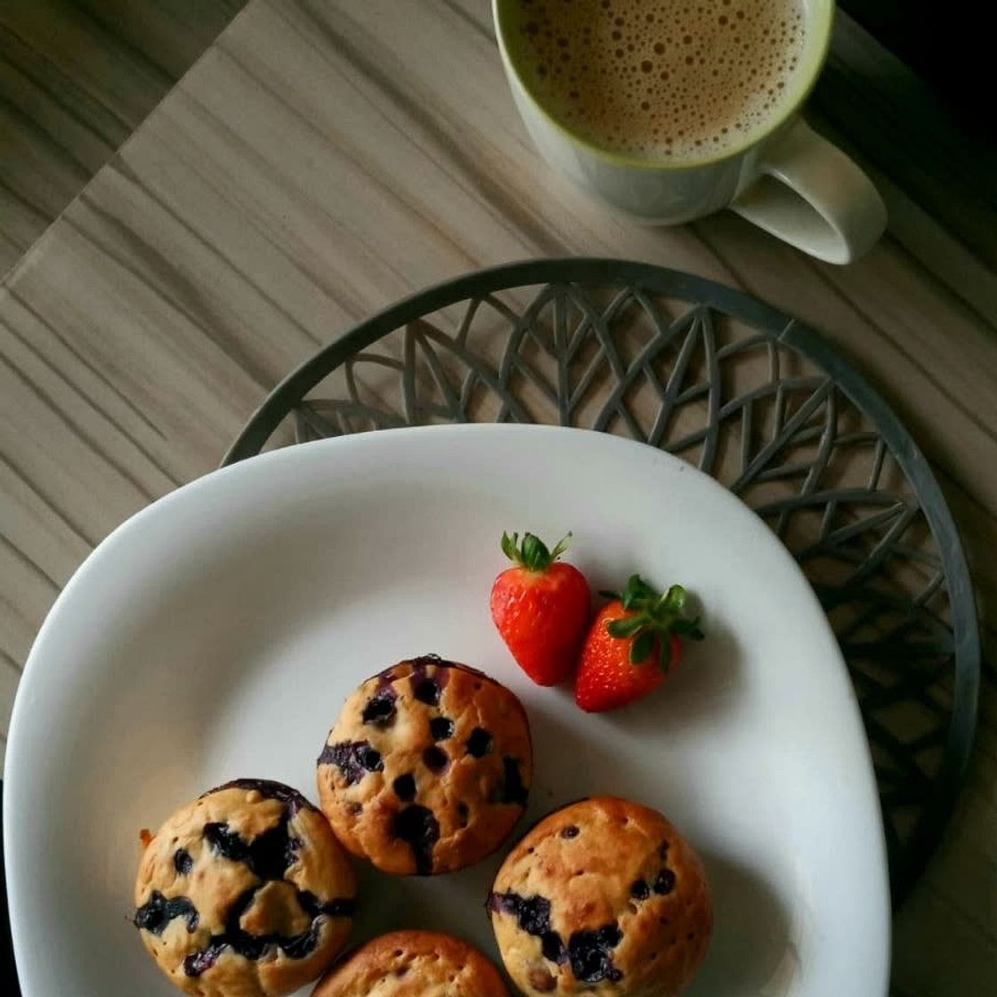 Blueberry Cream Cheese Protein Muffins