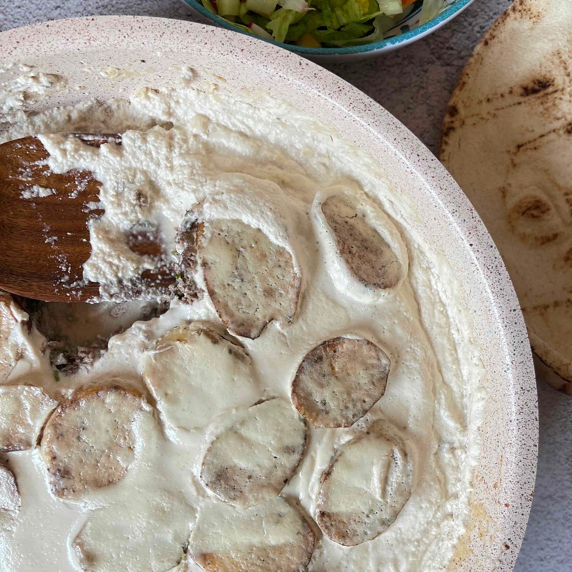 Kofta bake with a Lemony Tahini Sauce