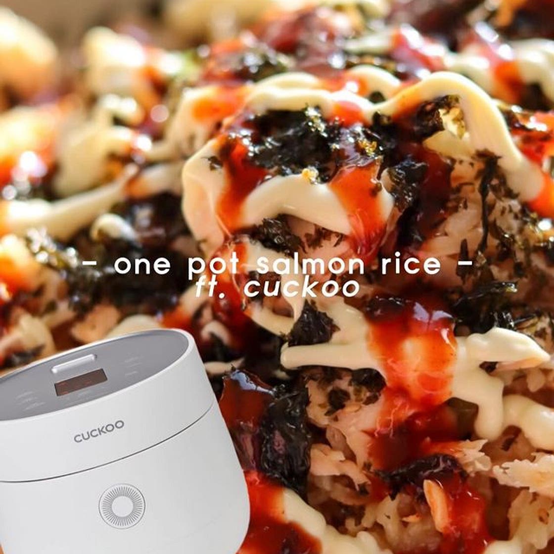 one pot salmon rice using my rice cooker~ [ ad ] with back to sc