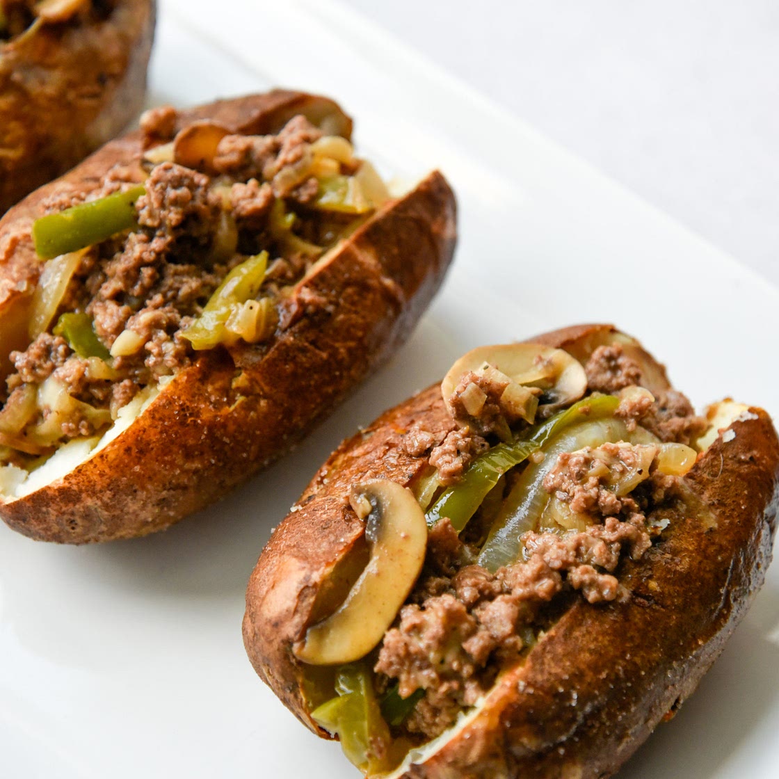 Philly Cheesesteak Baked Potato
