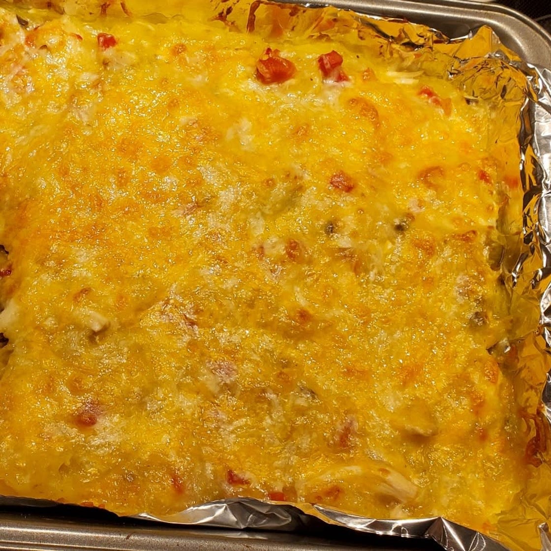 Cheesy Chicken Spaghetti Squash Casserole (Freezer Meal)