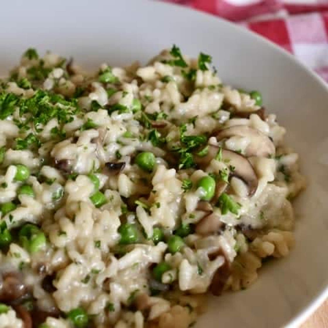 Mushroom and Pea risotto 