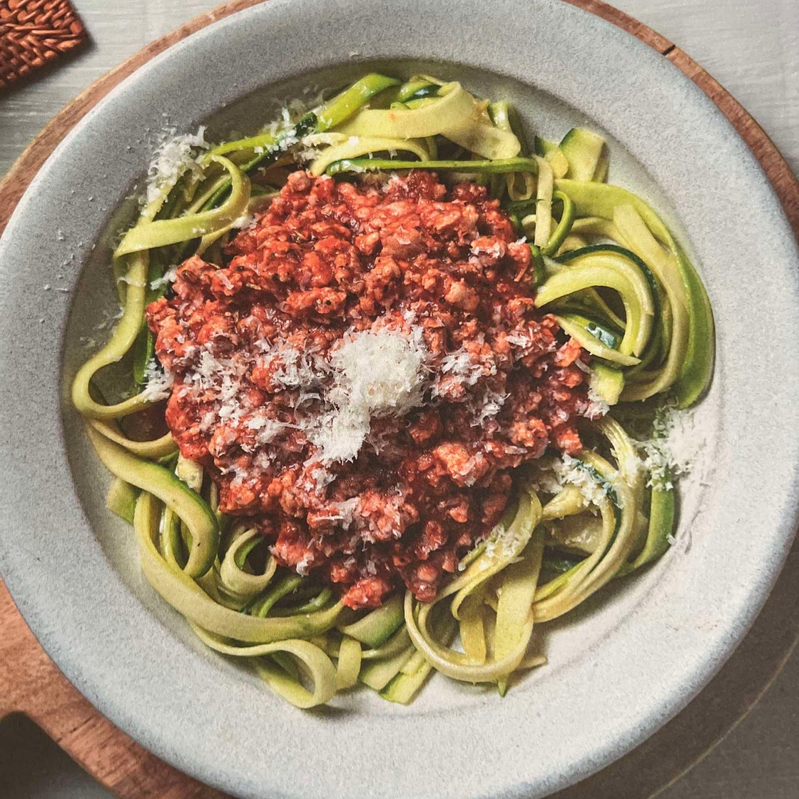 Pork Ragu on a bed of courgette