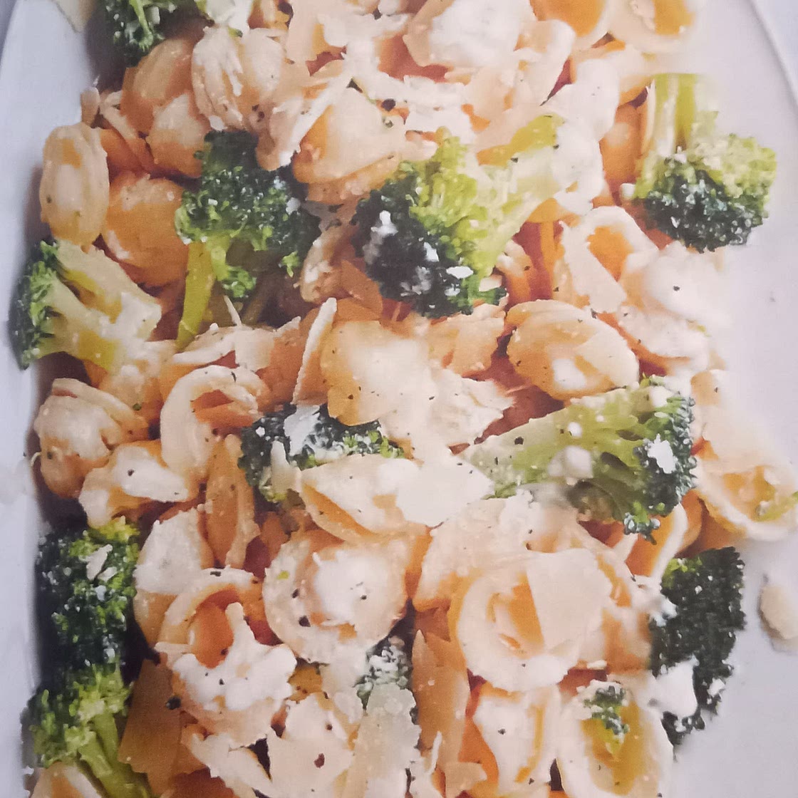 Orecchiette aux brocolis et crème de parmesan