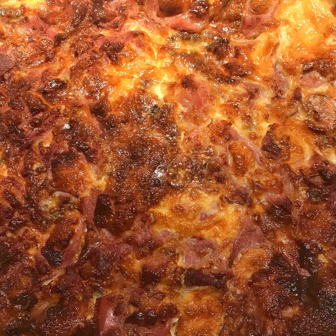 Gorgonzola and Parma ham tart