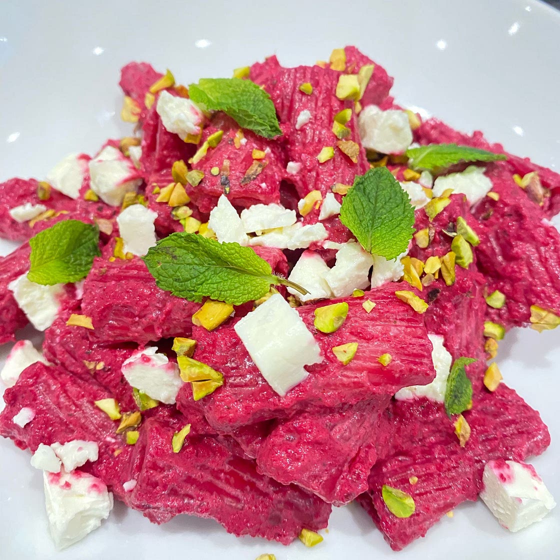 Beet and Goat Cheese Pasta