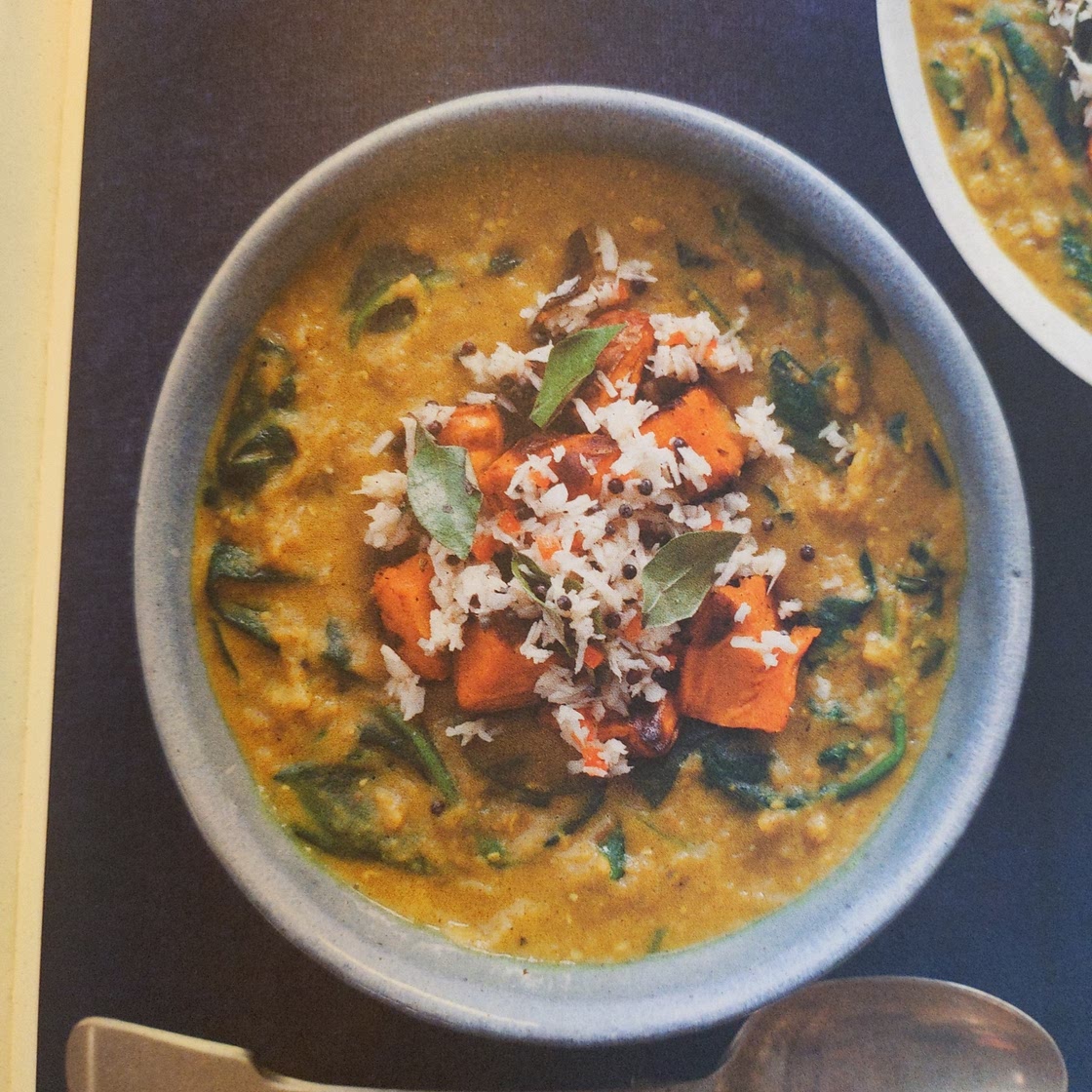 Dal mit knuspriger Süßkartoffel...