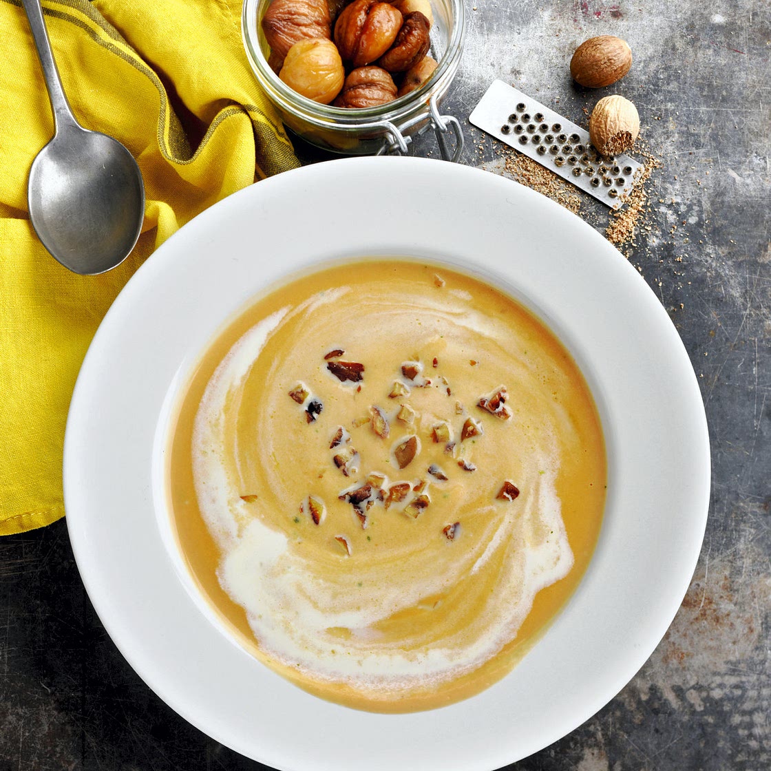 Velouté de butternut aux châtaignes