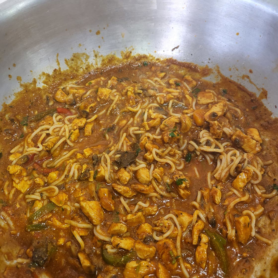 Stir fried chicken with ramen