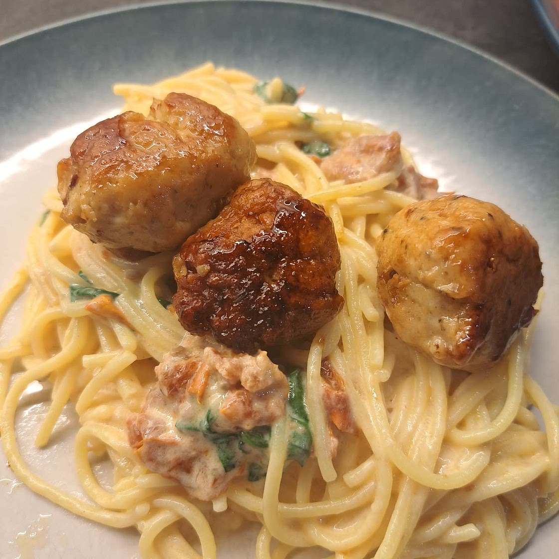 Creamy Spinach Turkey Meatballs