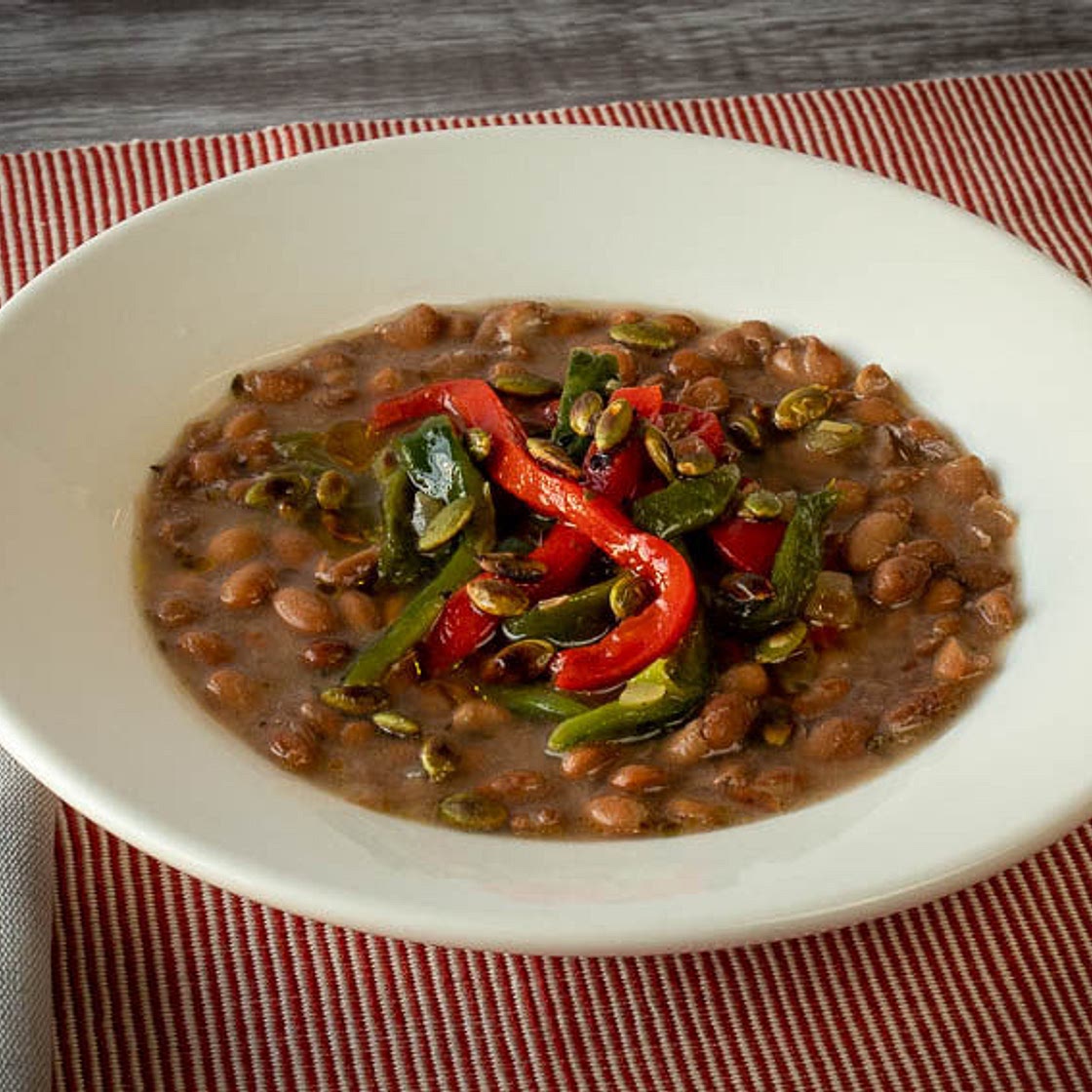 Buckeye Beans with Roasted Peppers & Pumpkin Seeds