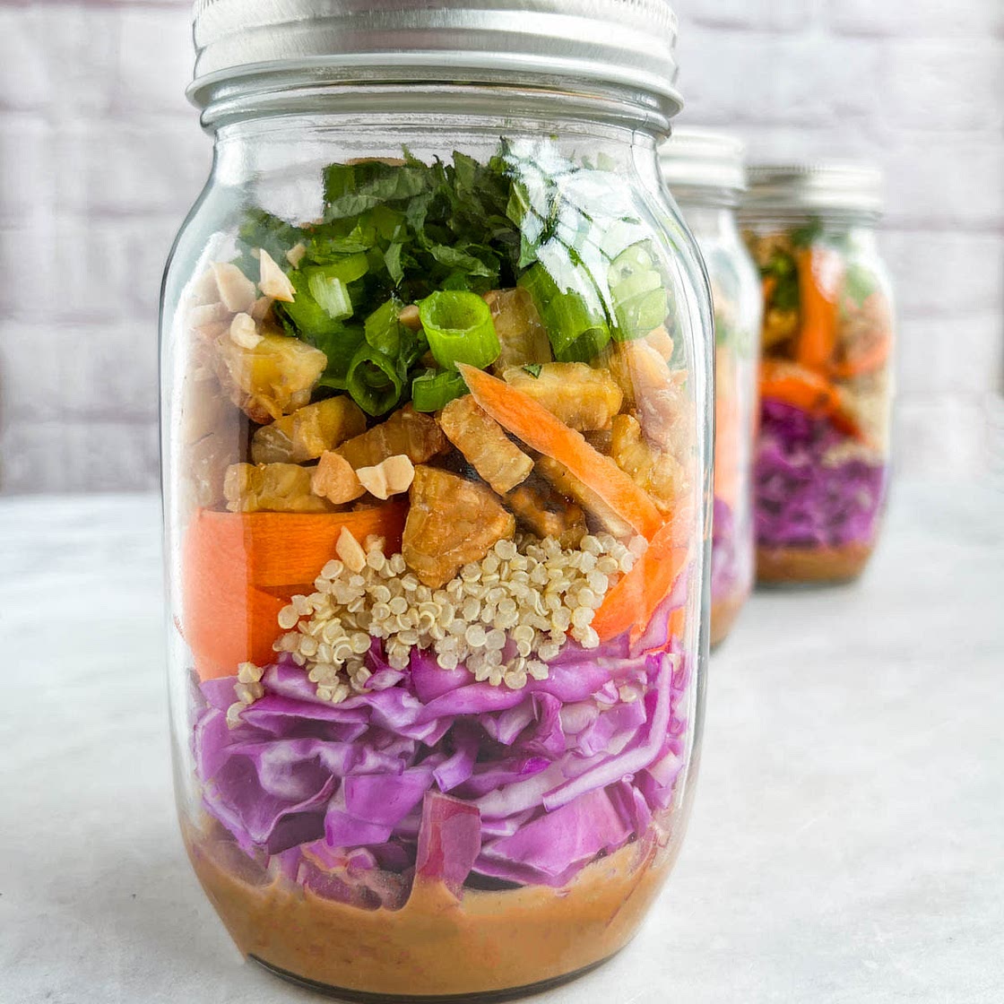 35g Protein Asian Crunch Salad with Tempeh