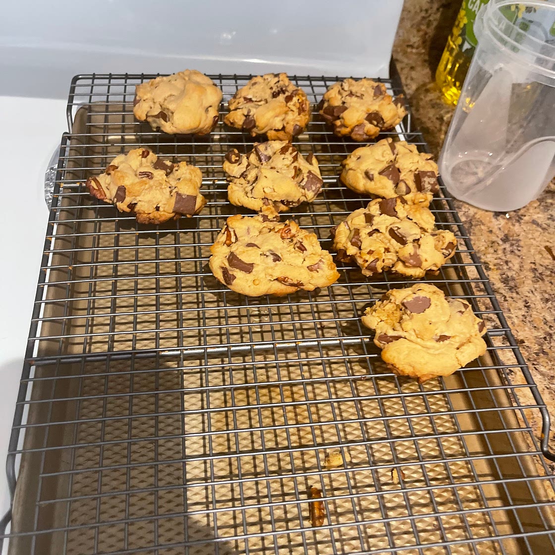 Pecan Peanut butter chocolate cookies