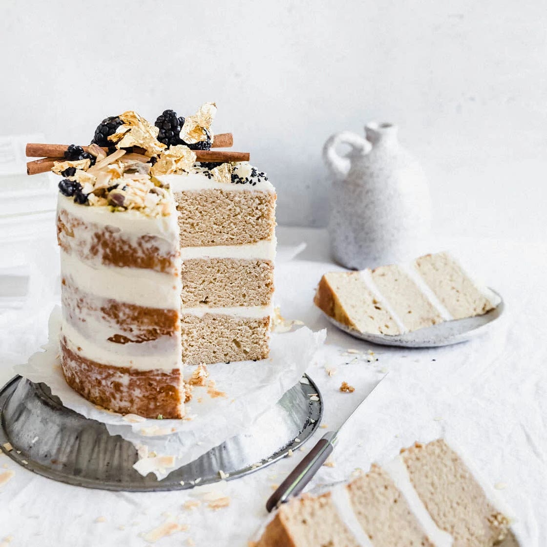 Chai spice cake with cream cheese frosting 