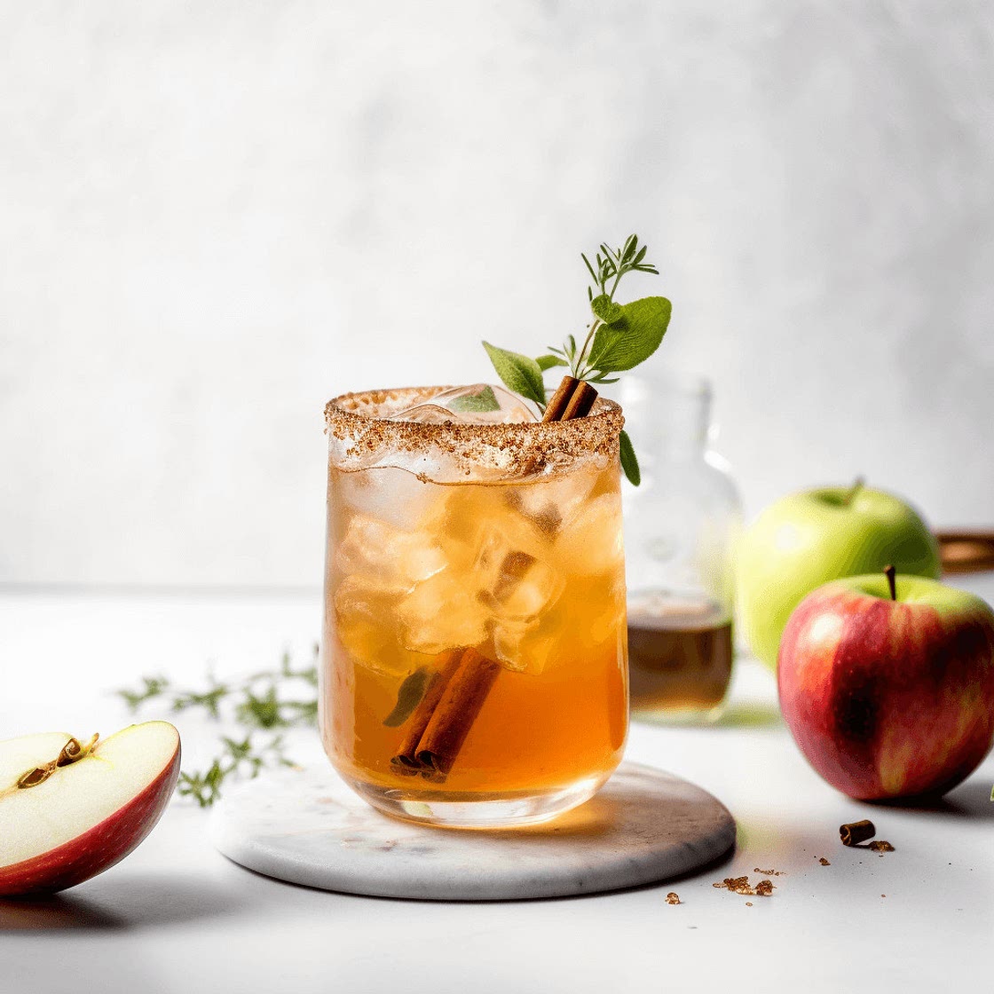 Spiced Apple Bourbon Iced Tea Cocktail