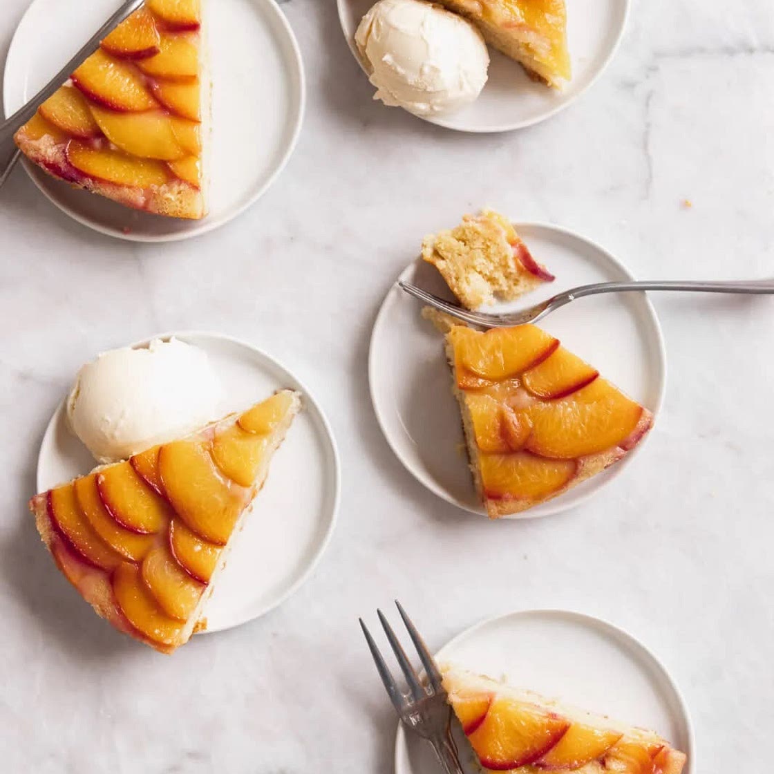 Peach upside down cake