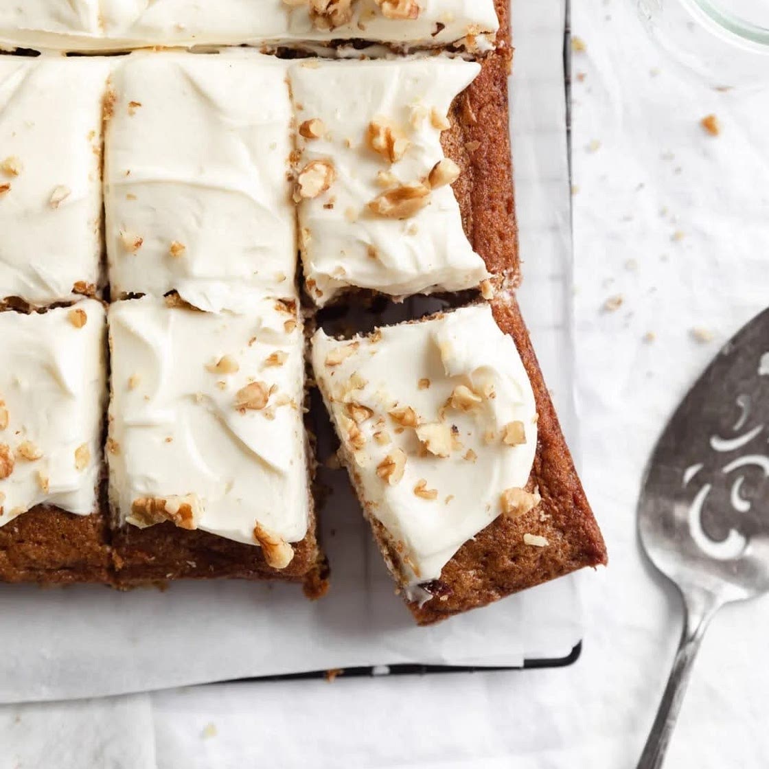Carrot sheet cake with cream cheese frosting 