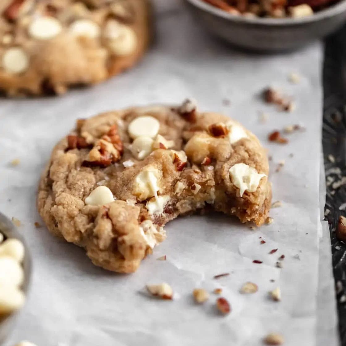 White chocolate maple pecan cookies 