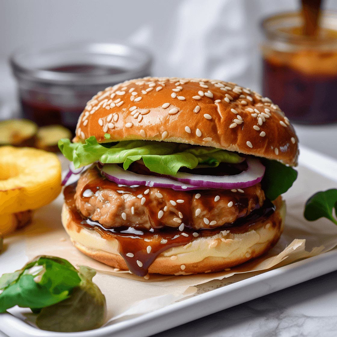 Teriyaki Pineapple Turkey Burgers