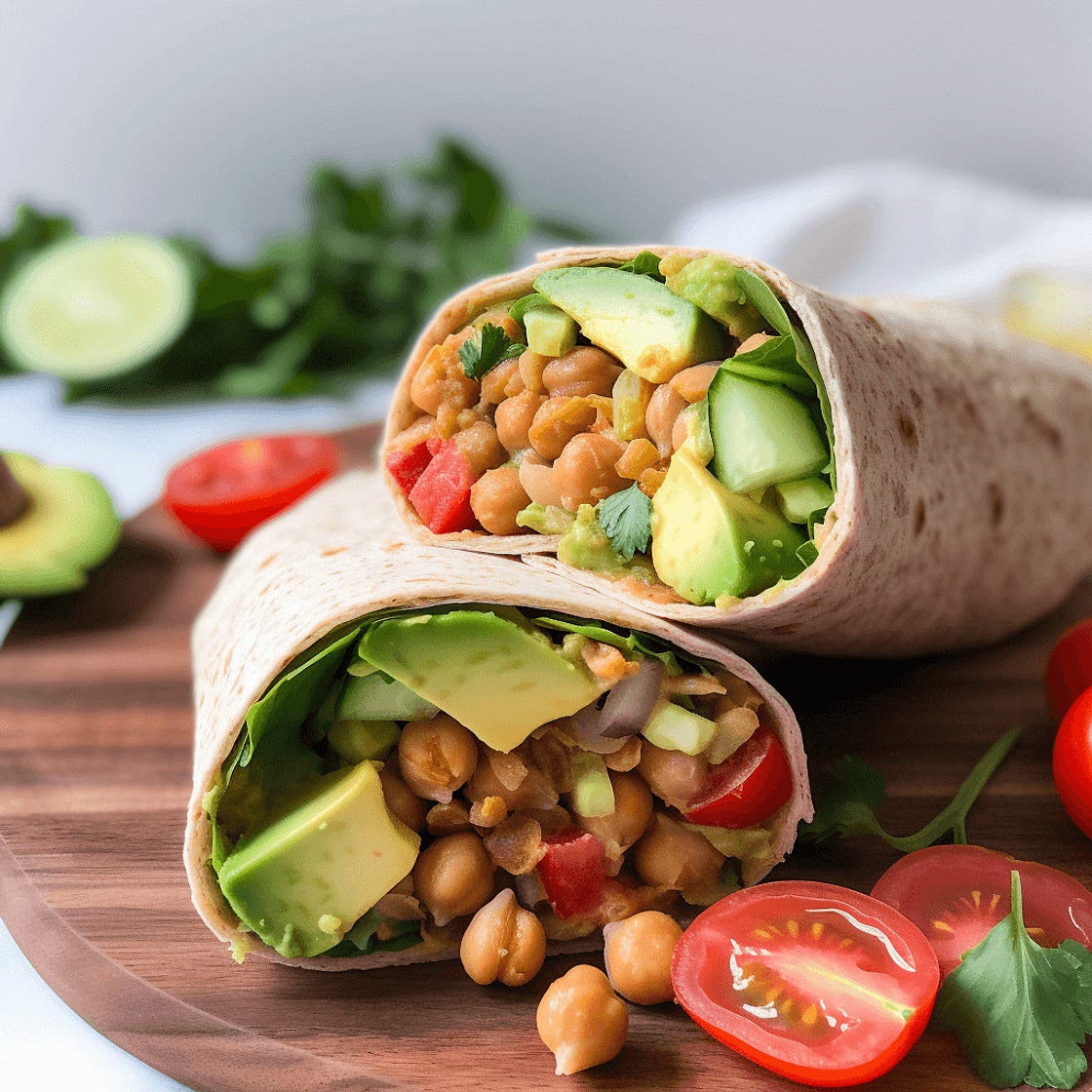 Avocado Chickpea Salad Wraps