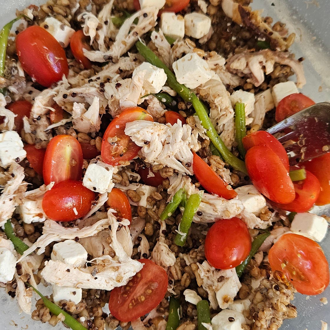 Chicken fetta gain salad