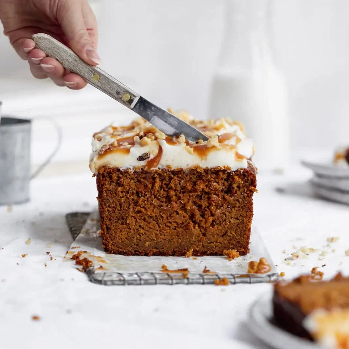 Carrot cake loaf or cream cheese frosting 
