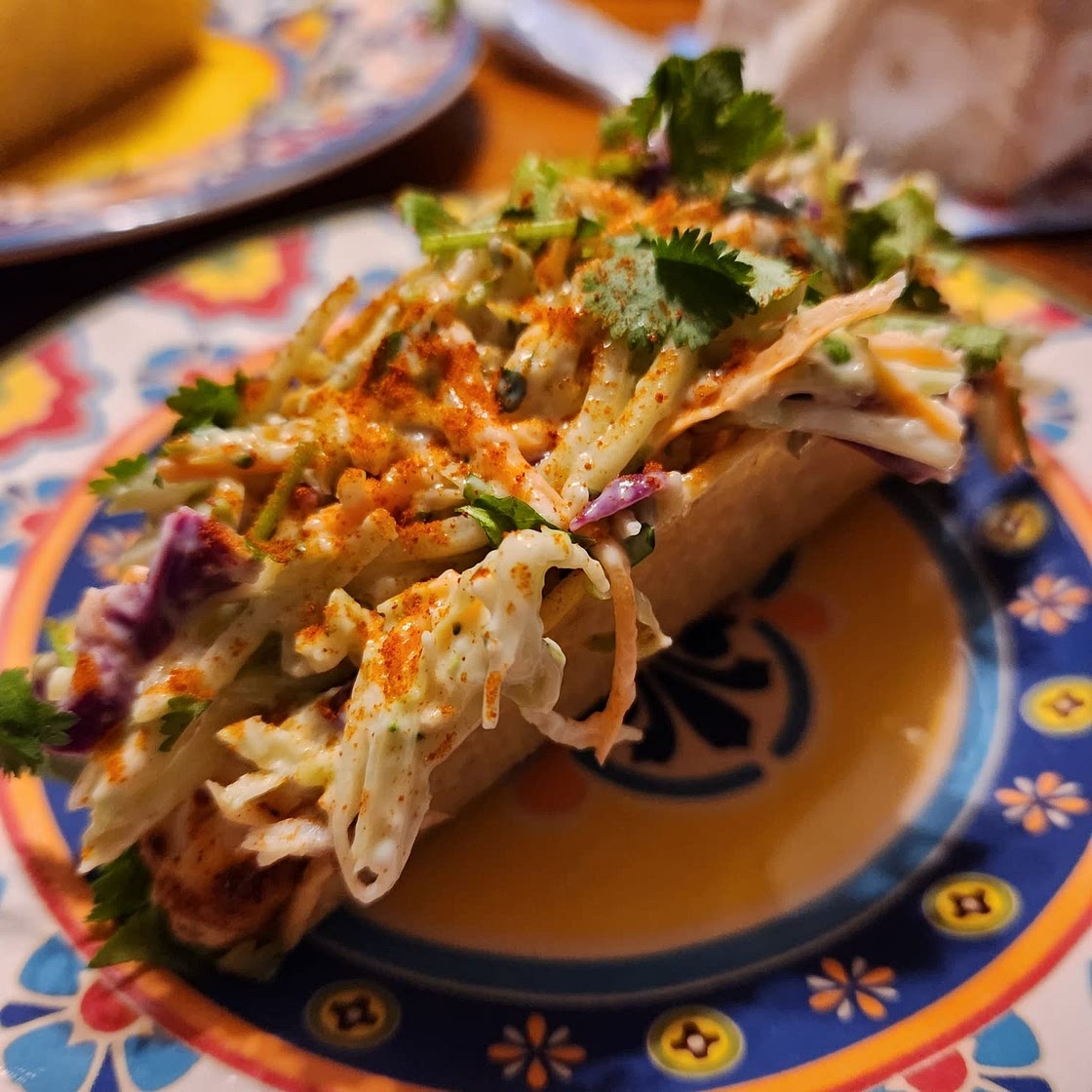 Air Fryer Fish Tacos with Cilantro Lime Slaw