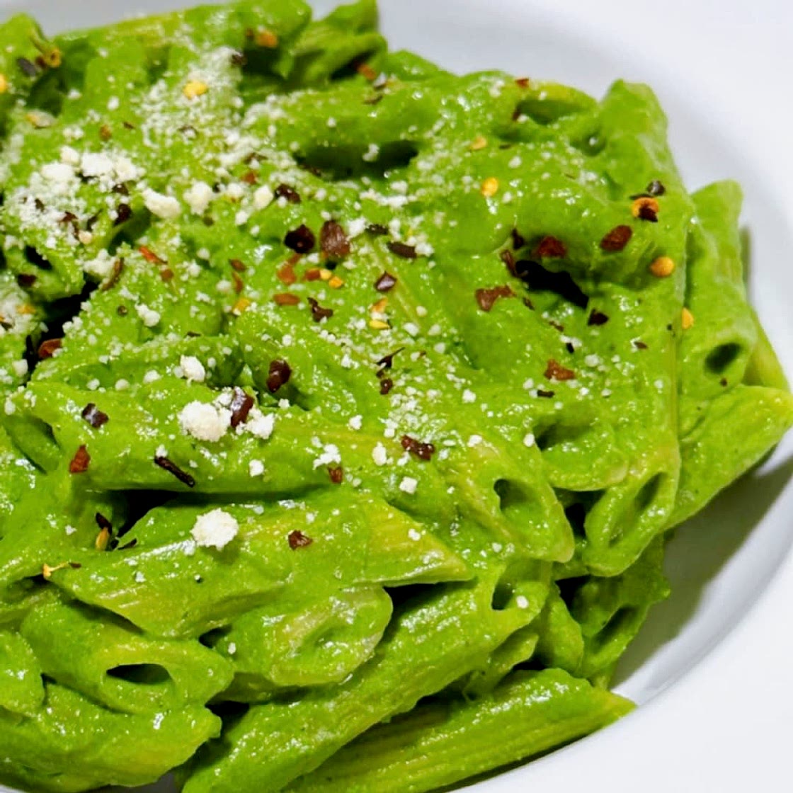 Silken Tofu and Spinach Penne