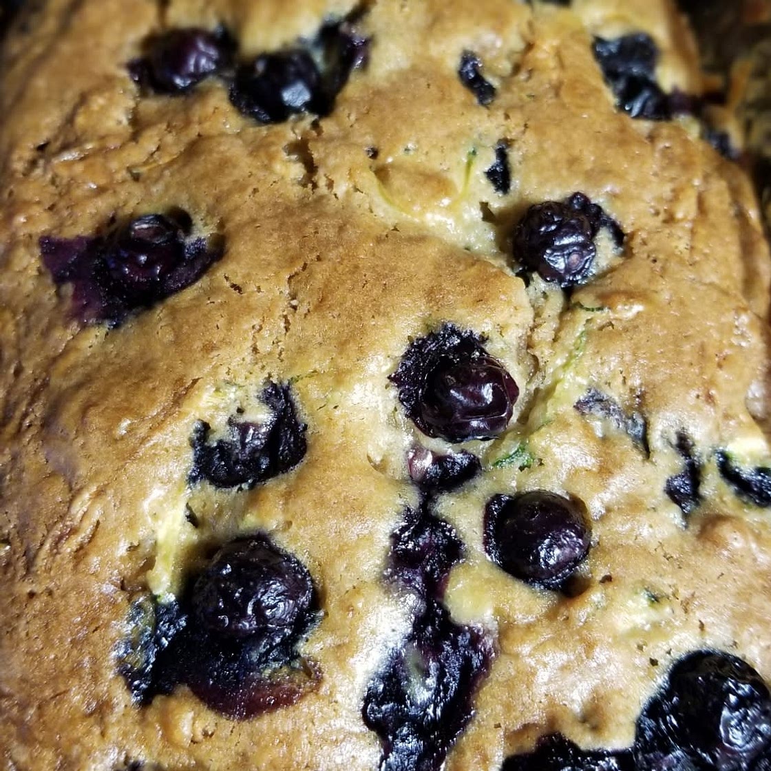 Banana Zucchinin Blueberry loafes
