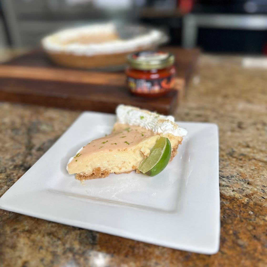 KEY LIME PIE WITH RED LIMO GLAZE