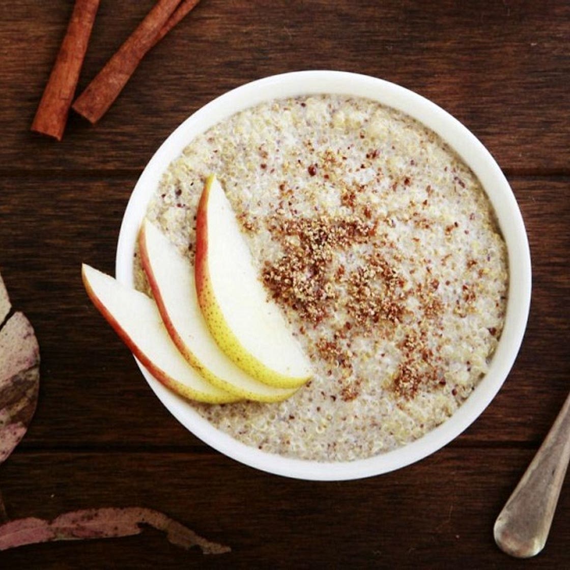 Warming Slow Cooked Quinoa Porridge With Apple And Cinnamon