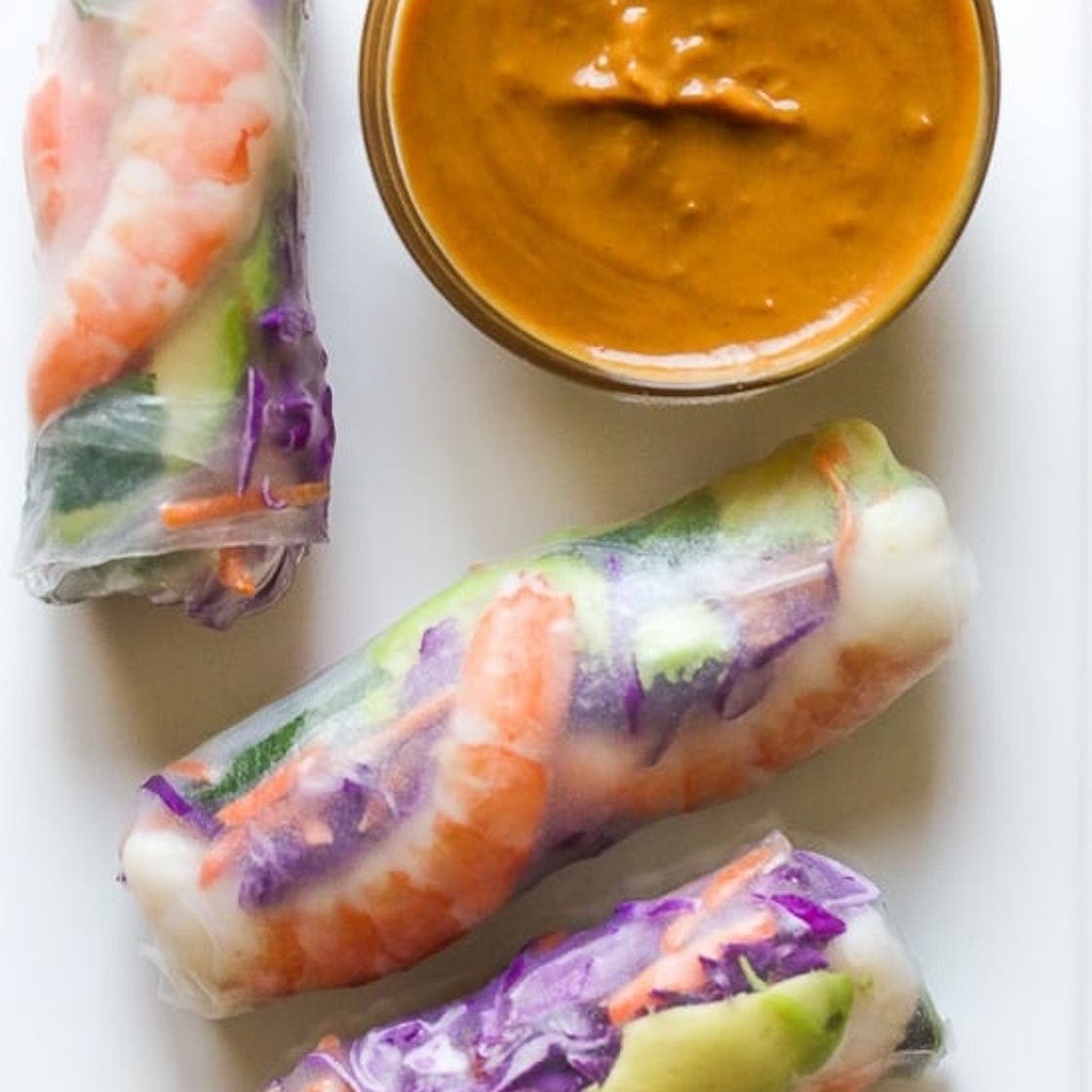 Shrimp Summer Rolls with Peanut Hoisin Dipping Sauce