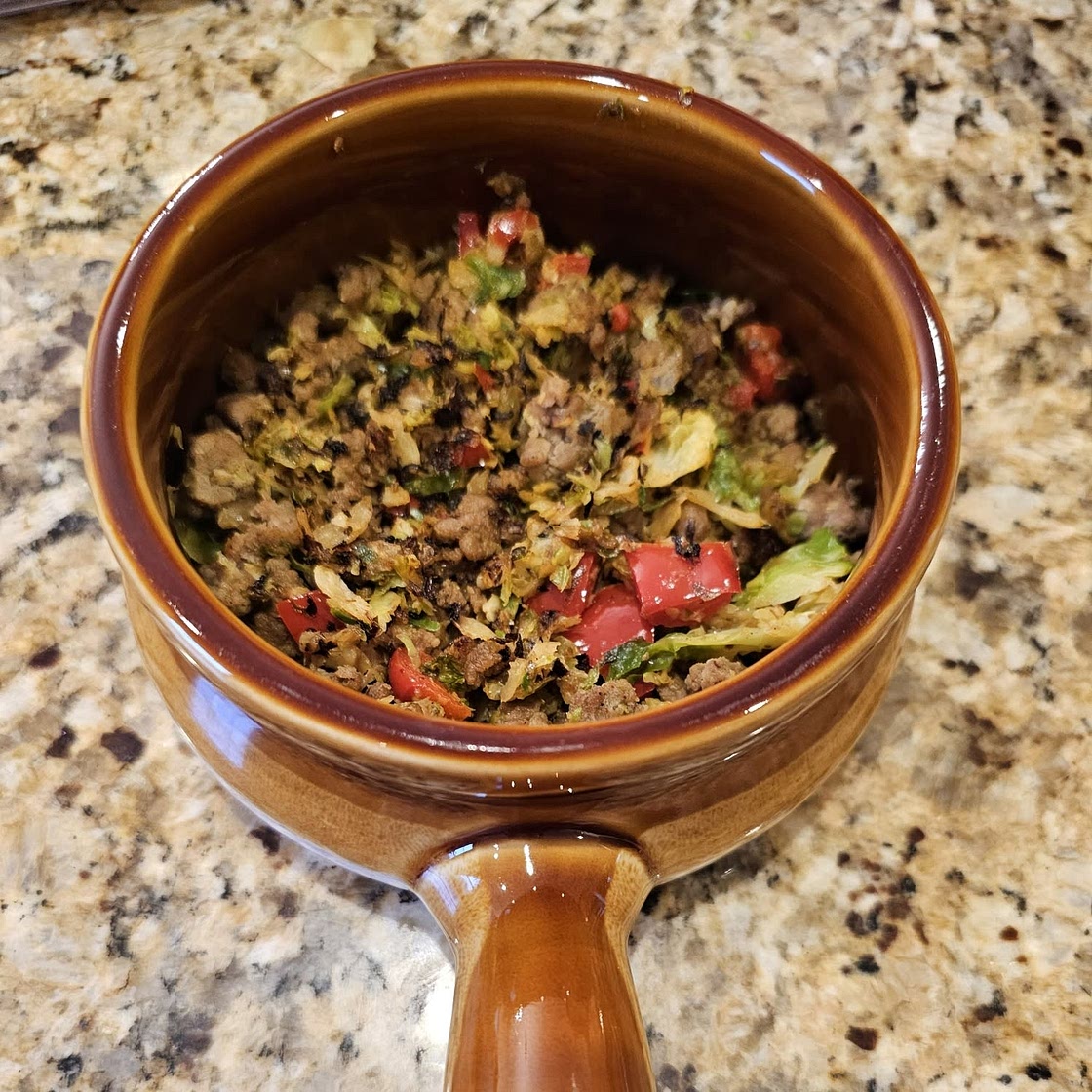 Ground Turkey Brussels Sprouts Skillet