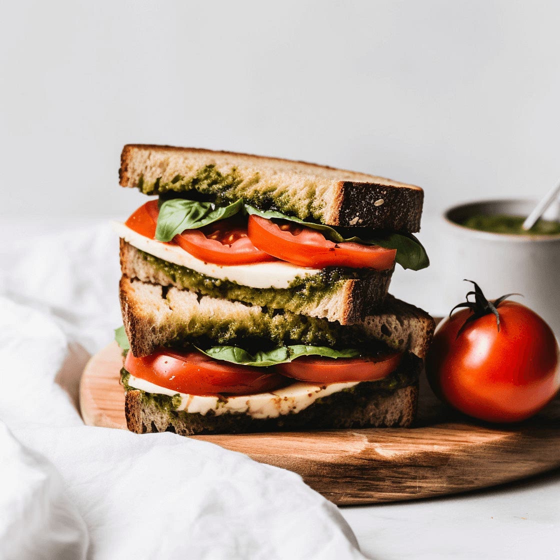 Caprese Sandwich with Pesto Spread