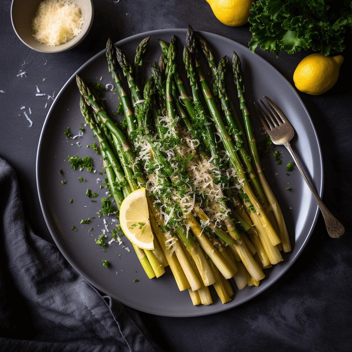 Lemon Garlic Asparagus with Parmesan