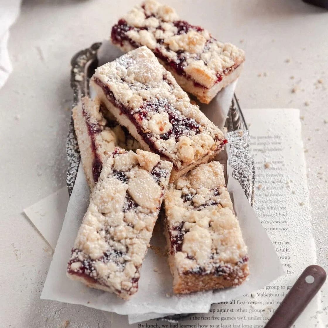 Raspberry crumble bars 