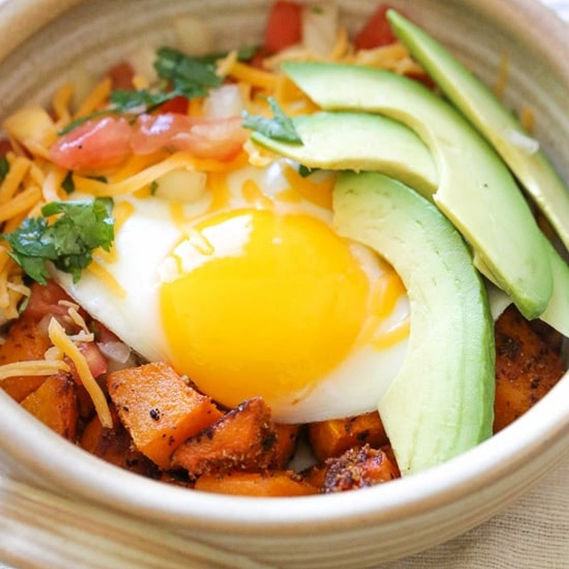 Breakfast Burrito Bowl with Spiced Butternut Squash