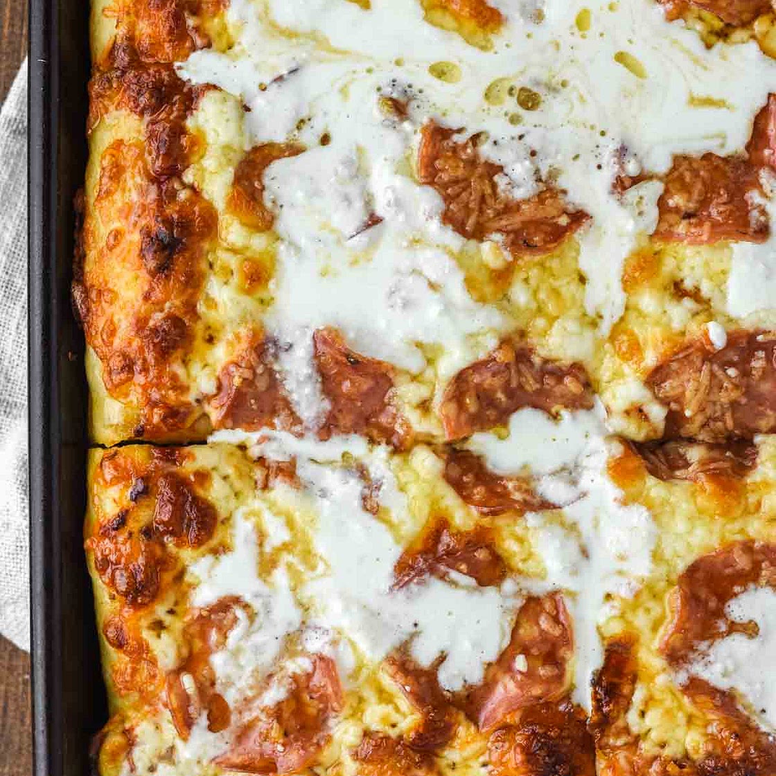 Hot Honey-Drizzled Salami Pizza